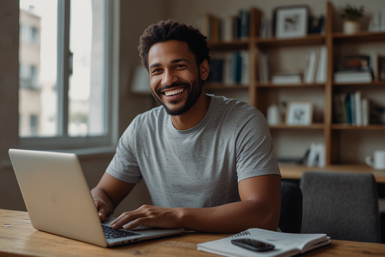 a_man_clean_productive_with_laptop_happy_1